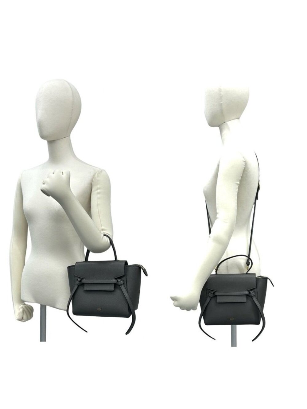 Celine Belt Bag Nano Leather 2-Way Mini Tote Gray - Picture 2 of 9